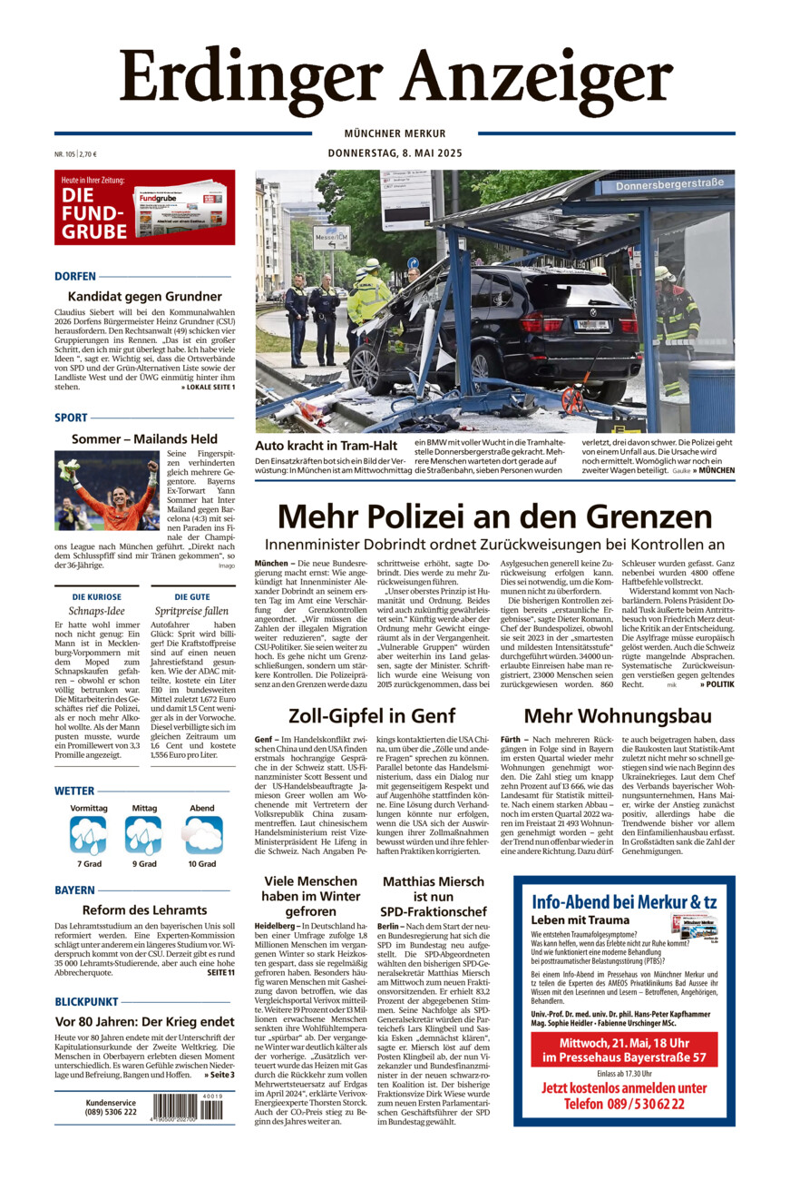 Erdinger Anzeiger vom Donnerstag, 08.05.2025