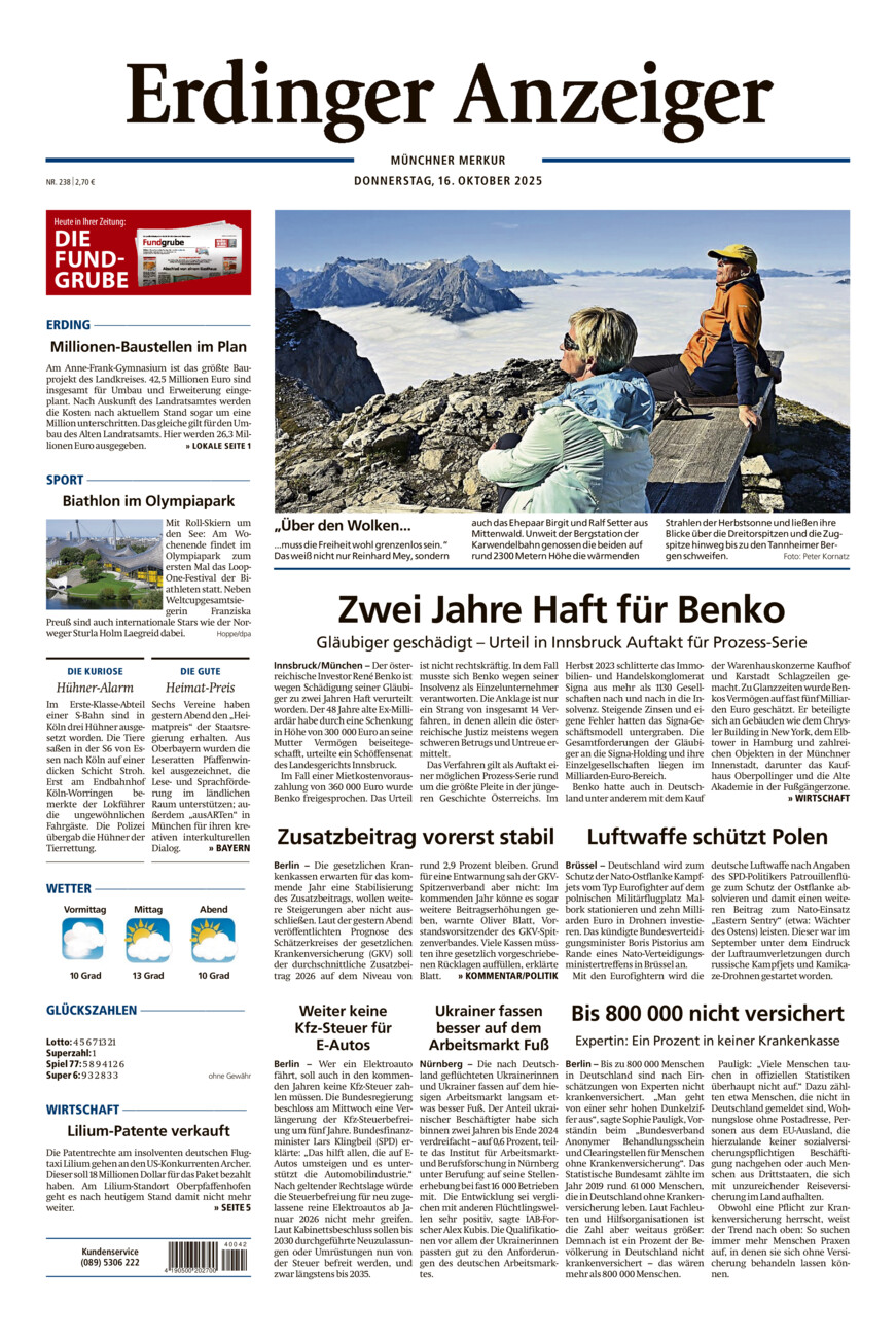 Erdinger Anzeiger vom Donnerstag, 16.10.2025