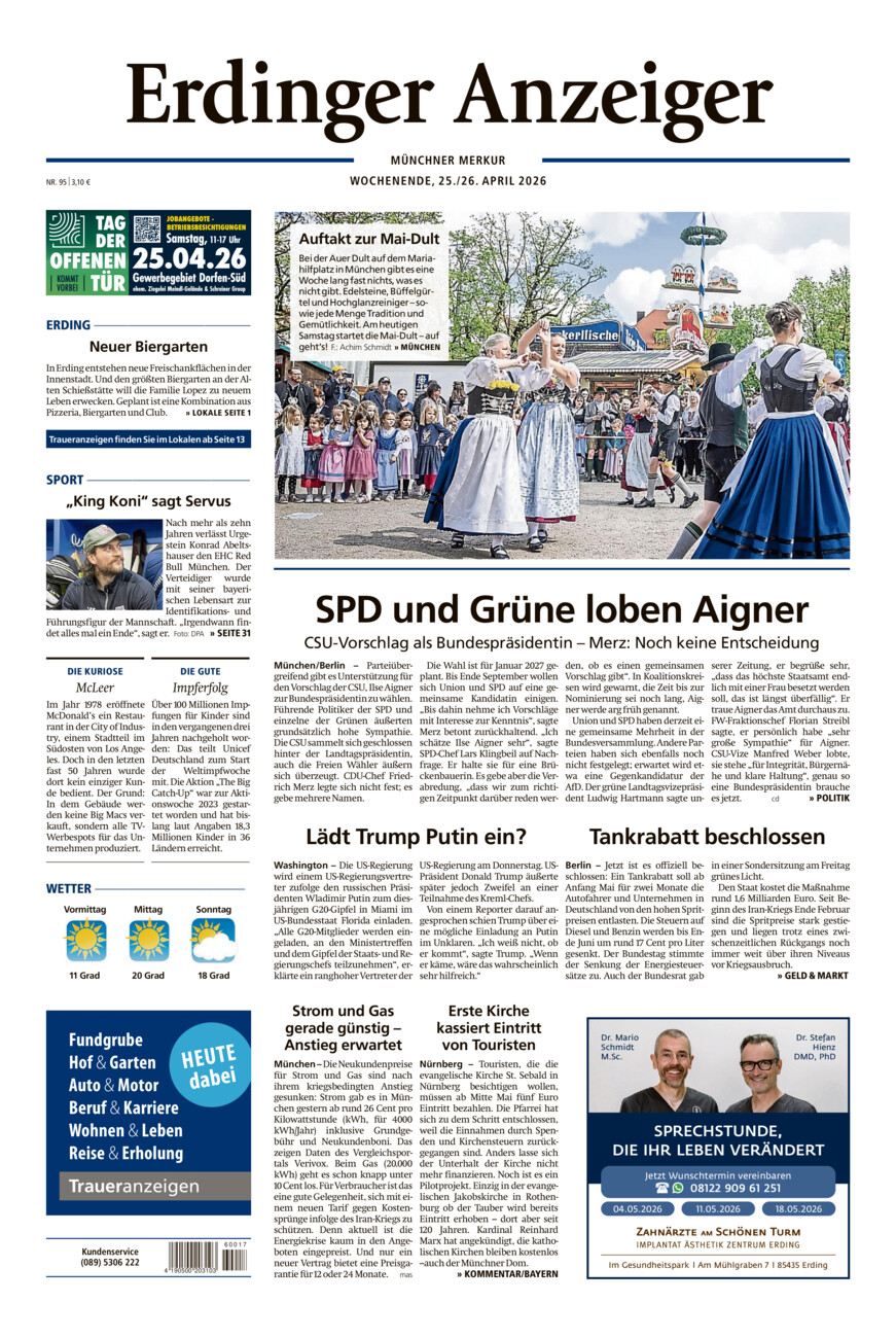 Erdinger Anzeiger vom Samstag, 25.04.2026