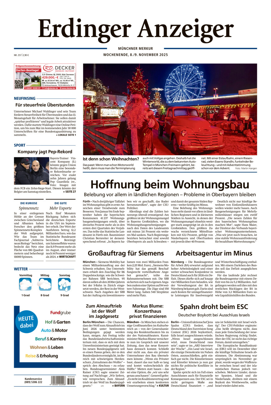 Erdinger Anzeiger vom Samstag, 08.11.2025