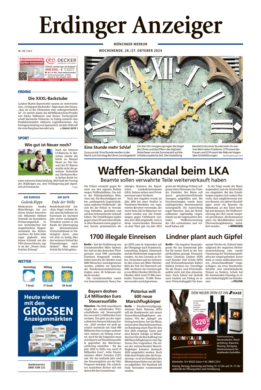 Erdinger Anzeiger vom Samstag, 26.10.2024