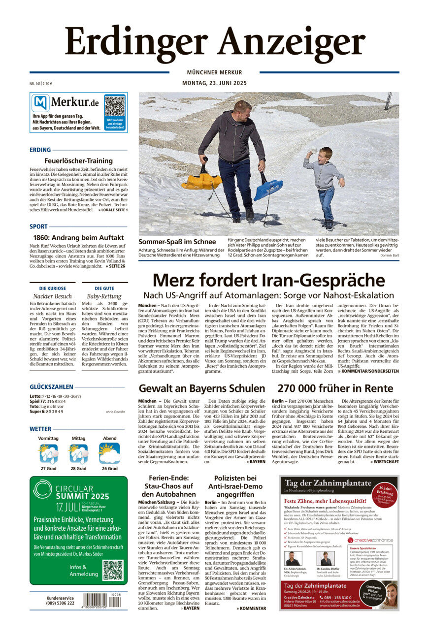 Erdinger Anzeiger vom Montag, 23.06.2025