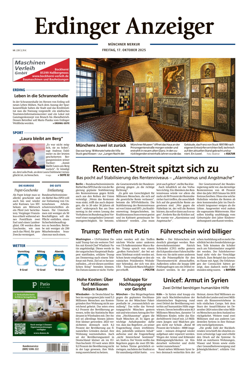 Erdinger Anzeiger vom Freitag, 17.10.2025