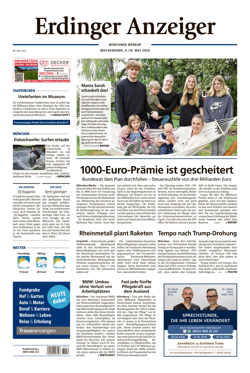 Erdinger Anzeiger vom Samstag, 09.05.2026