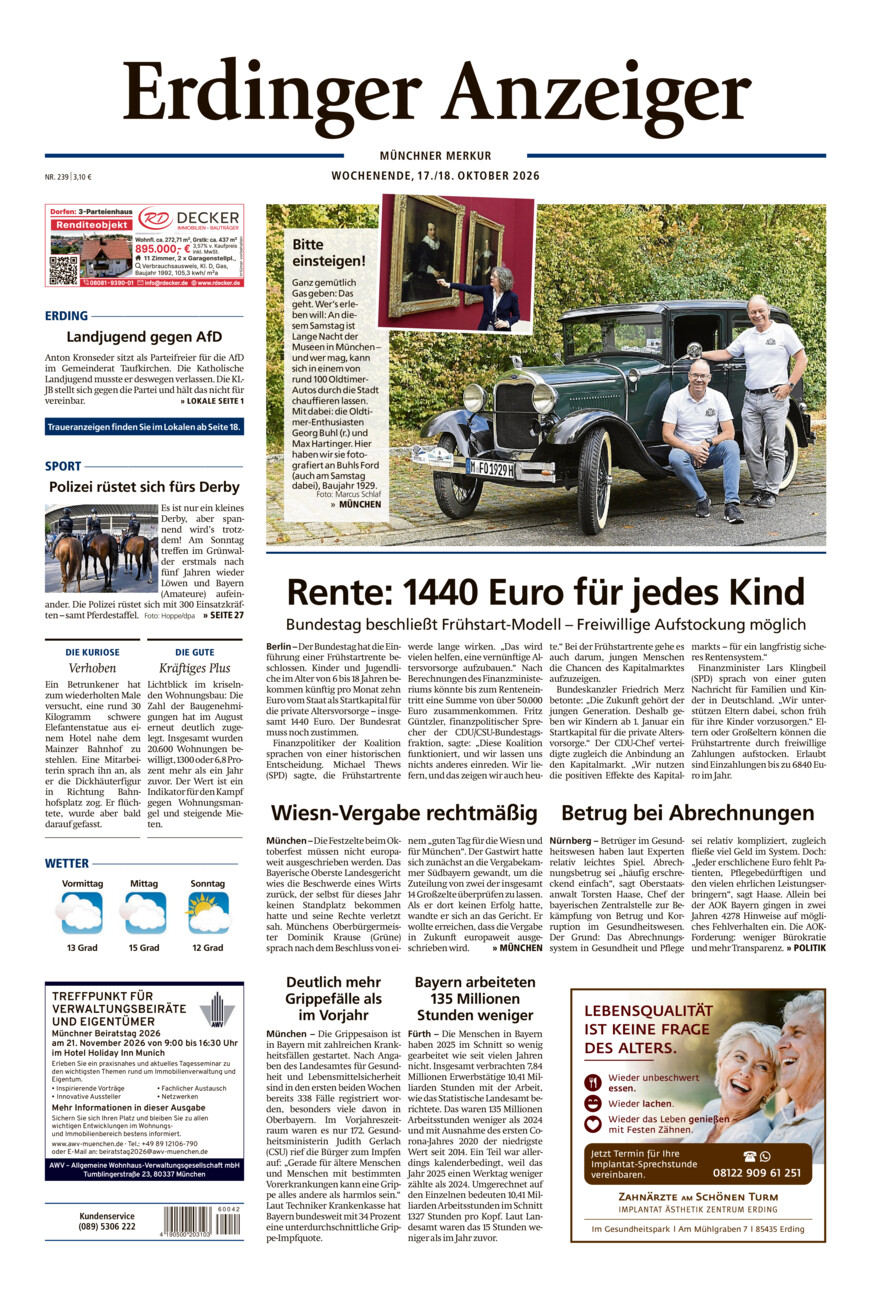 Erdinger Anzeiger vom Samstag, 17.10.2026