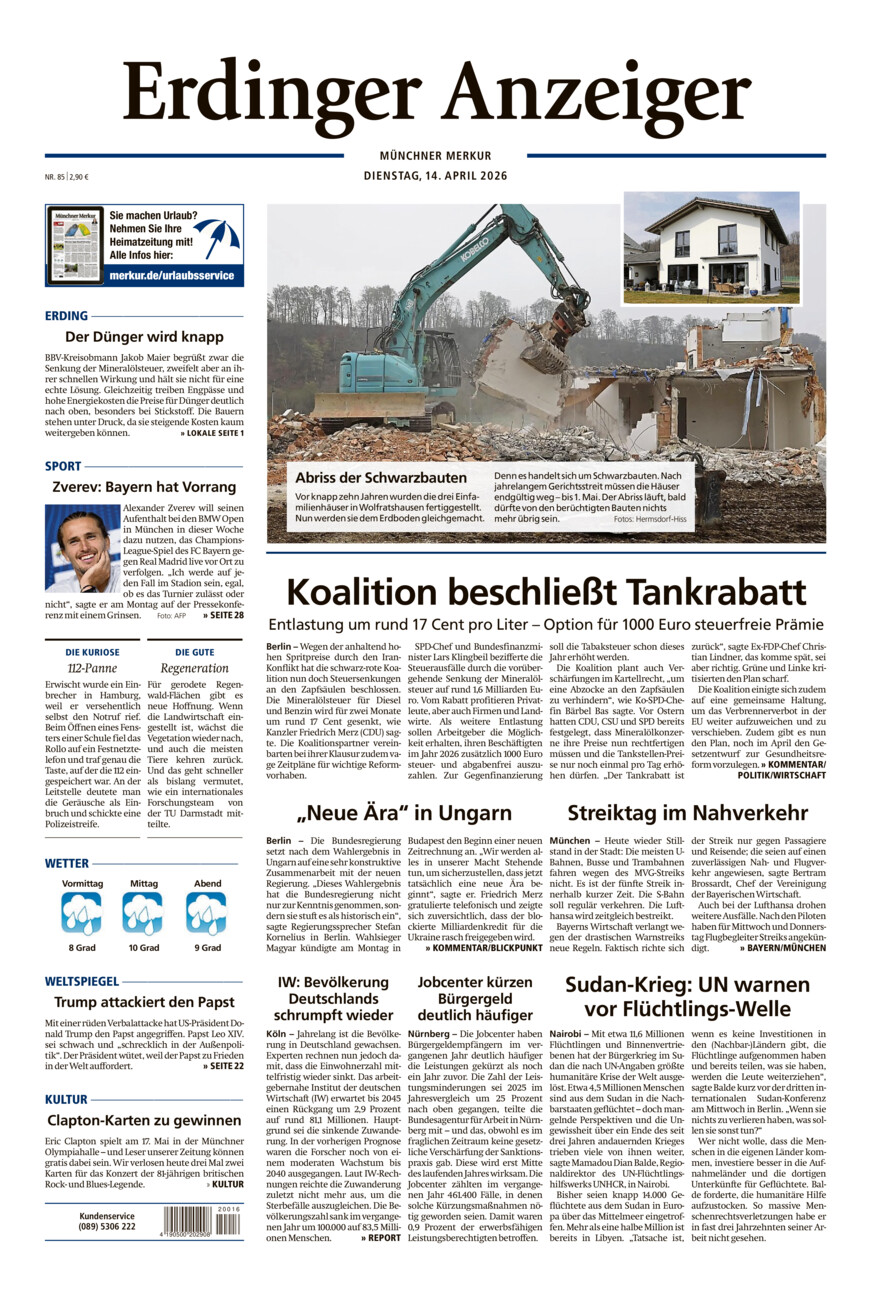 Erdinger Anzeiger vom Dienstag, 14.04.2026