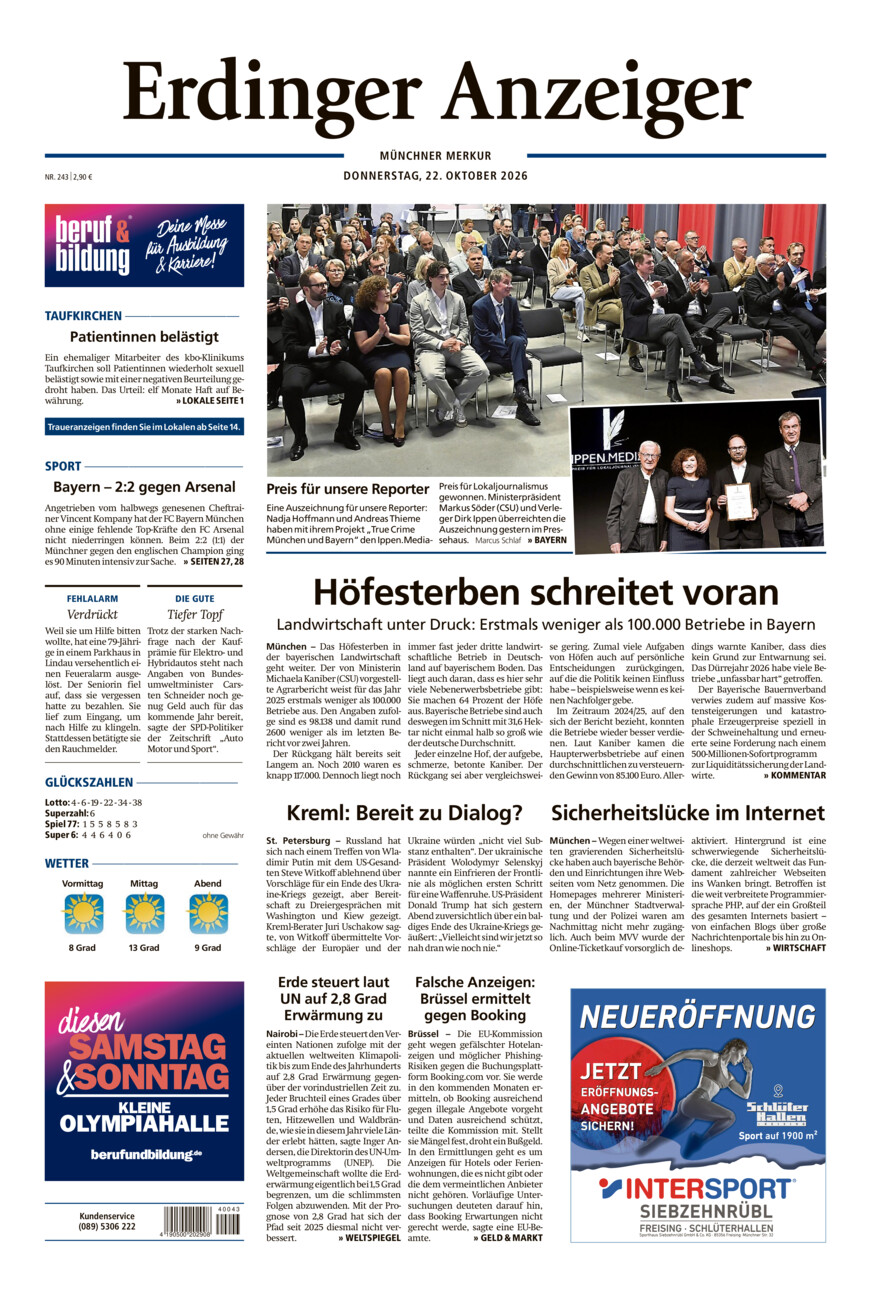 Erdinger Anzeiger vom Donnerstag, 22.10.2026