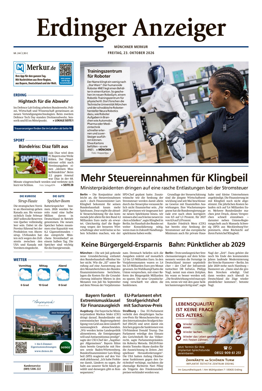 Erdinger Anzeiger vom Freitag, 23.10.2026