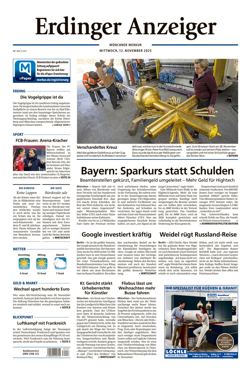 Erdinger Anzeiger vom Mittwoch, 12.11.2025