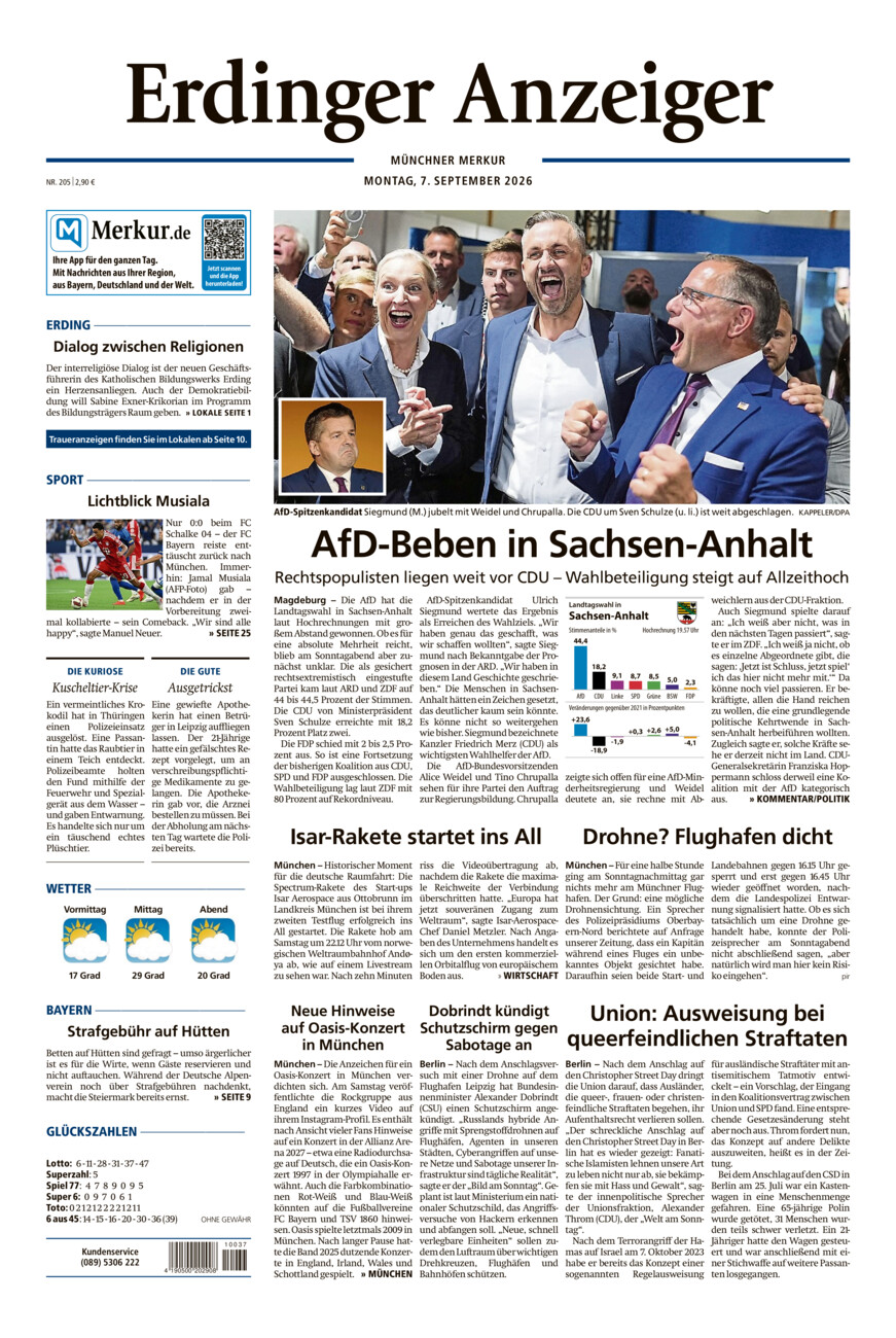 Erdinger Anzeiger vom Montag, 07.09.2026