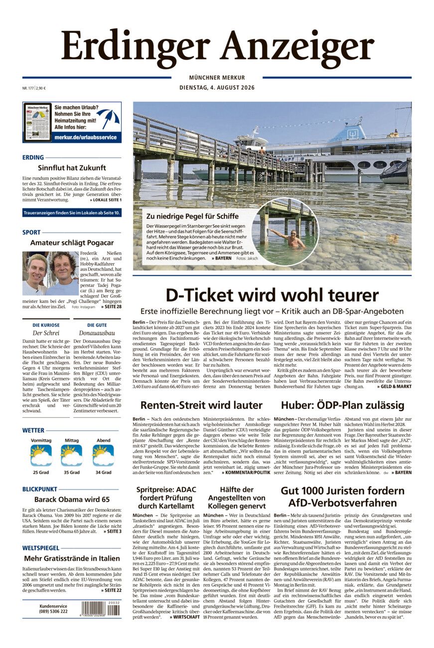 Erdinger Anzeiger vom Dienstag, 04.08.2026