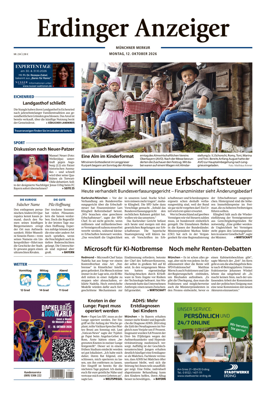 Erdinger Anzeiger vom Montag, 12.10.2026