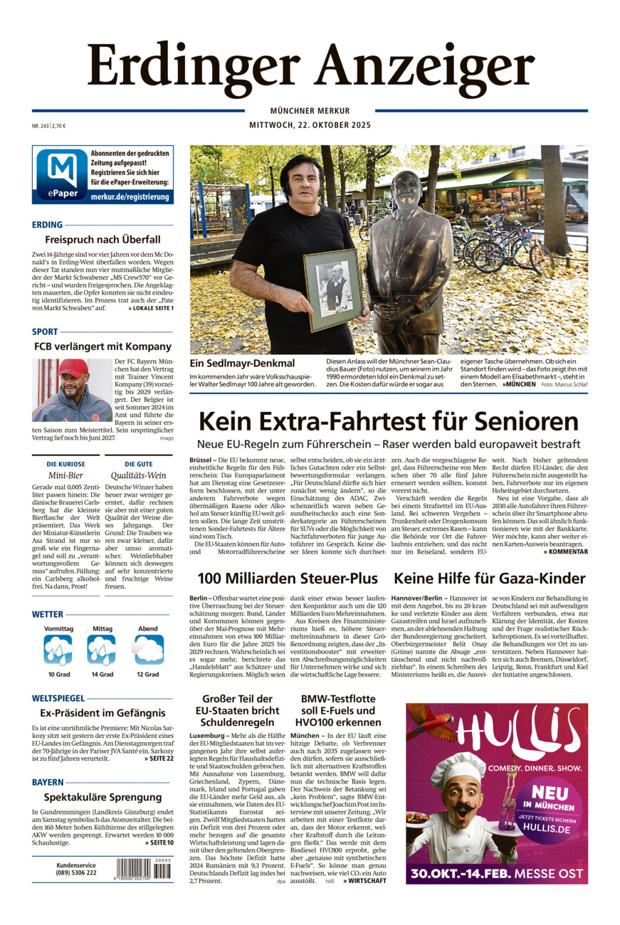 Erdinger Anzeiger vom Mittwoch, 22.10.2025