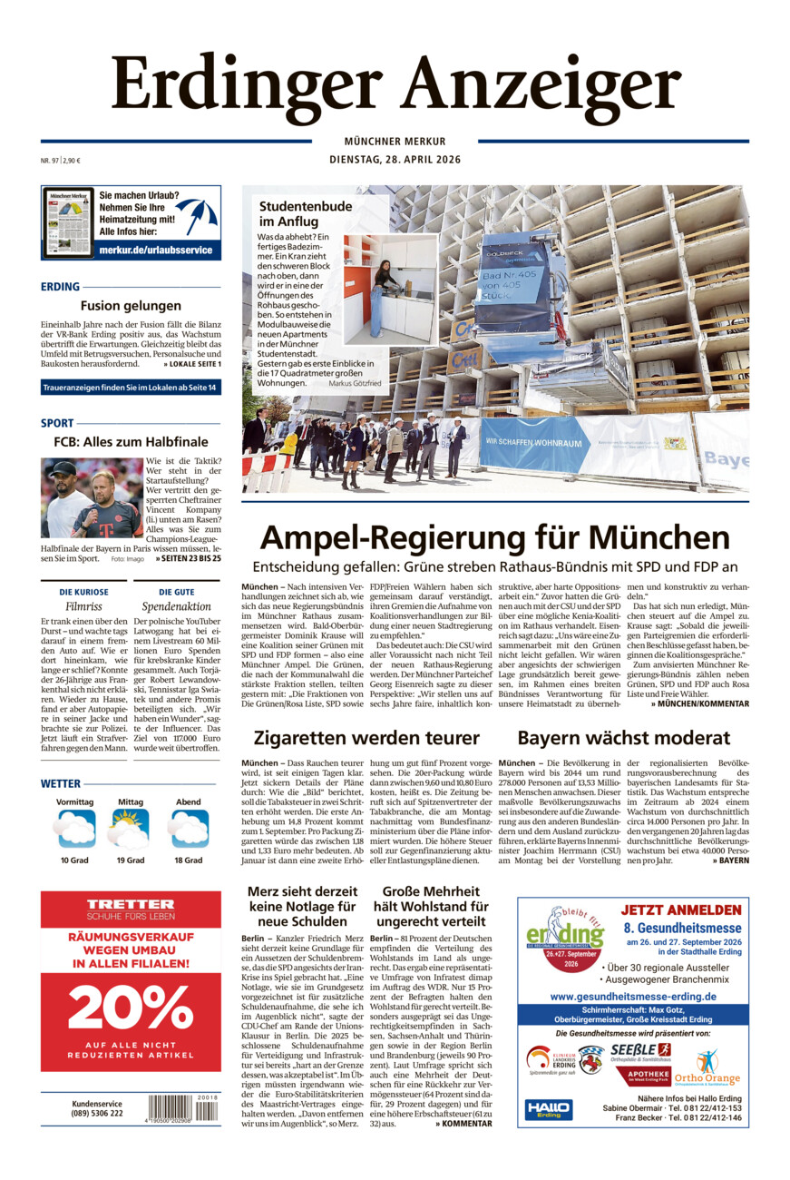 Erdinger Anzeiger vom Dienstag, 28.04.2026