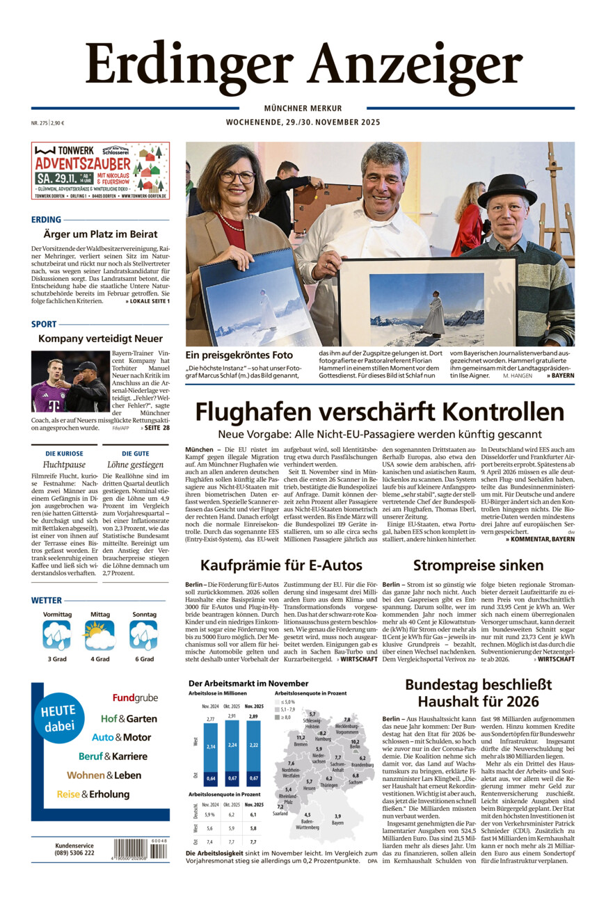 Erdinger Anzeiger vom Samstag, 29.11.2025