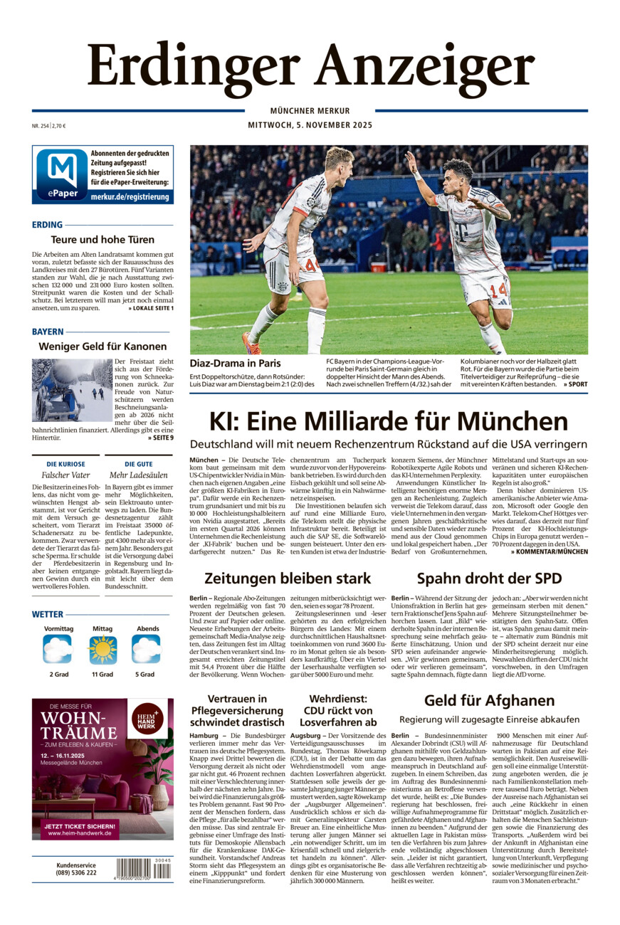 Erdinger Anzeiger vom Mittwoch, 05.11.2025
