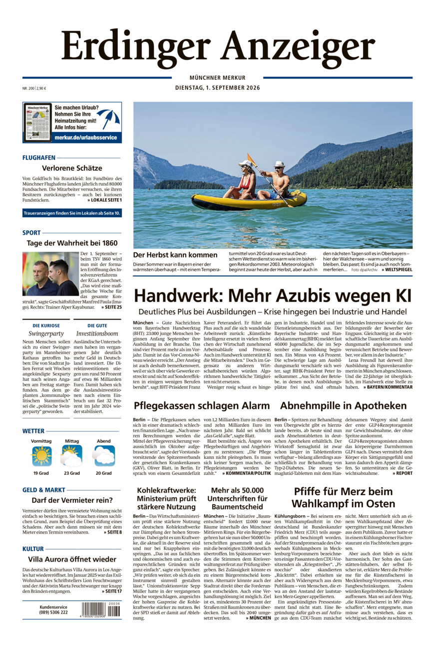 Erdinger Anzeiger vom Dienstag, 01.09.2026