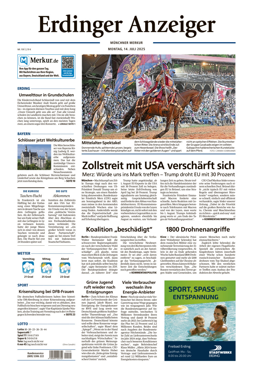 Erdinger Anzeiger vom Montag, 14.07.2025