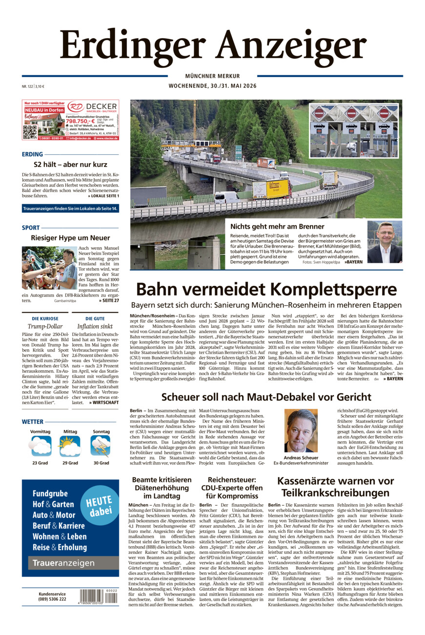 Erdinger Anzeiger vom Samstag, 30.05.2026