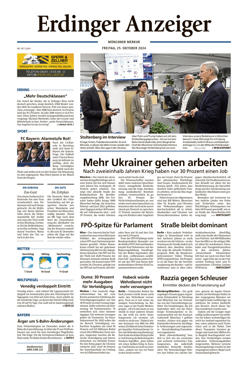 Erdinger Anzeiger vom Freitag, 25.10.2024