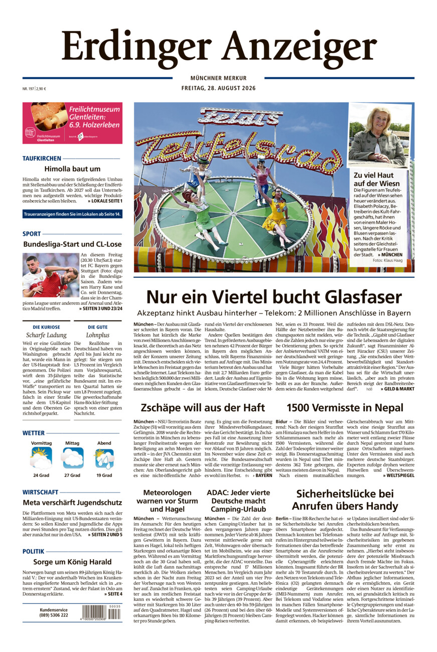 Erdinger Anzeiger vom Freitag, 28.08.2026