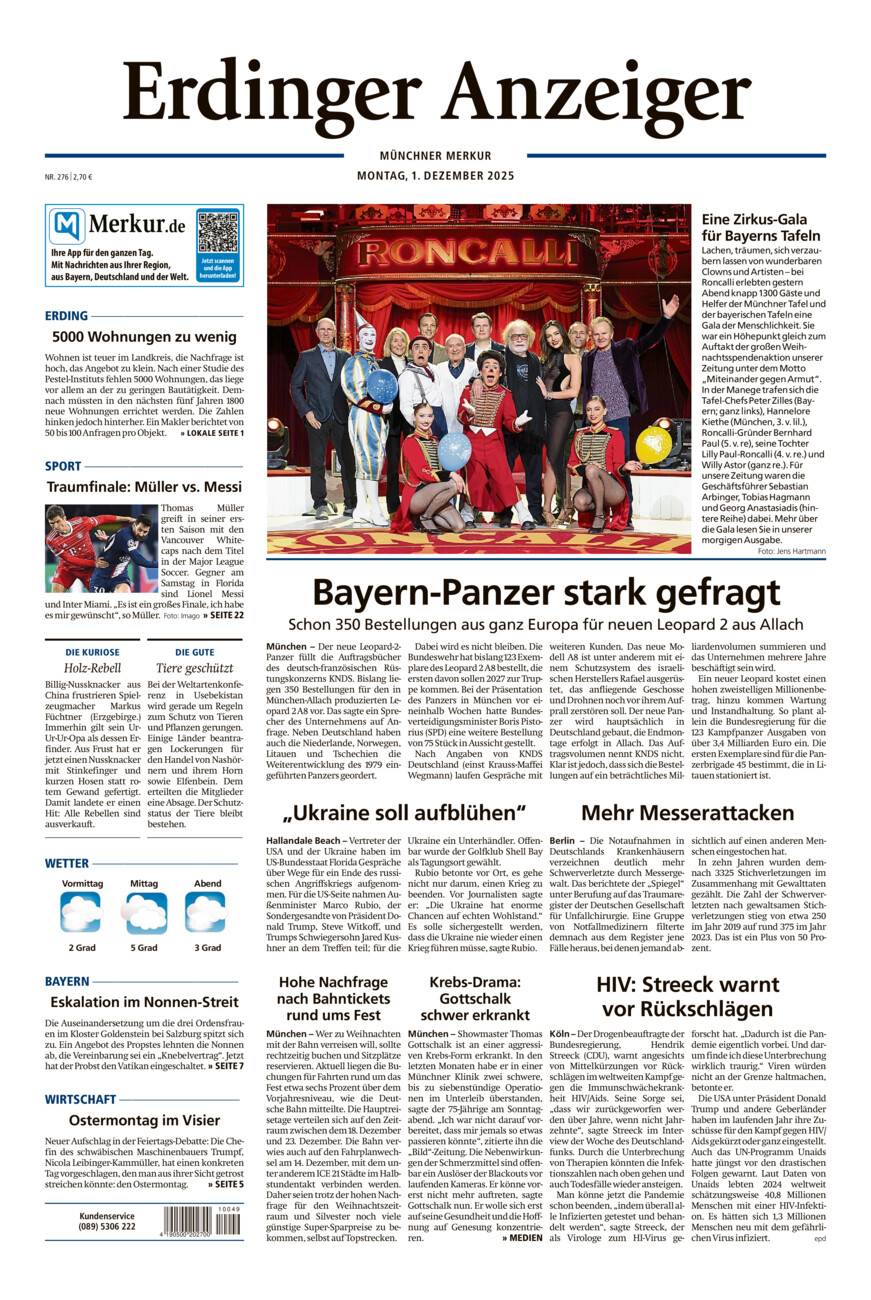 Erdinger Anzeiger vom Montag, 01.12.2025