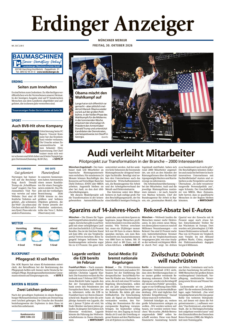 Erdinger Anzeiger vom Freitag, 30.10.2026