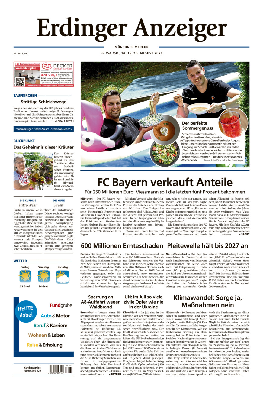 Erdinger Anzeiger vom Freitag, 14.08.2026