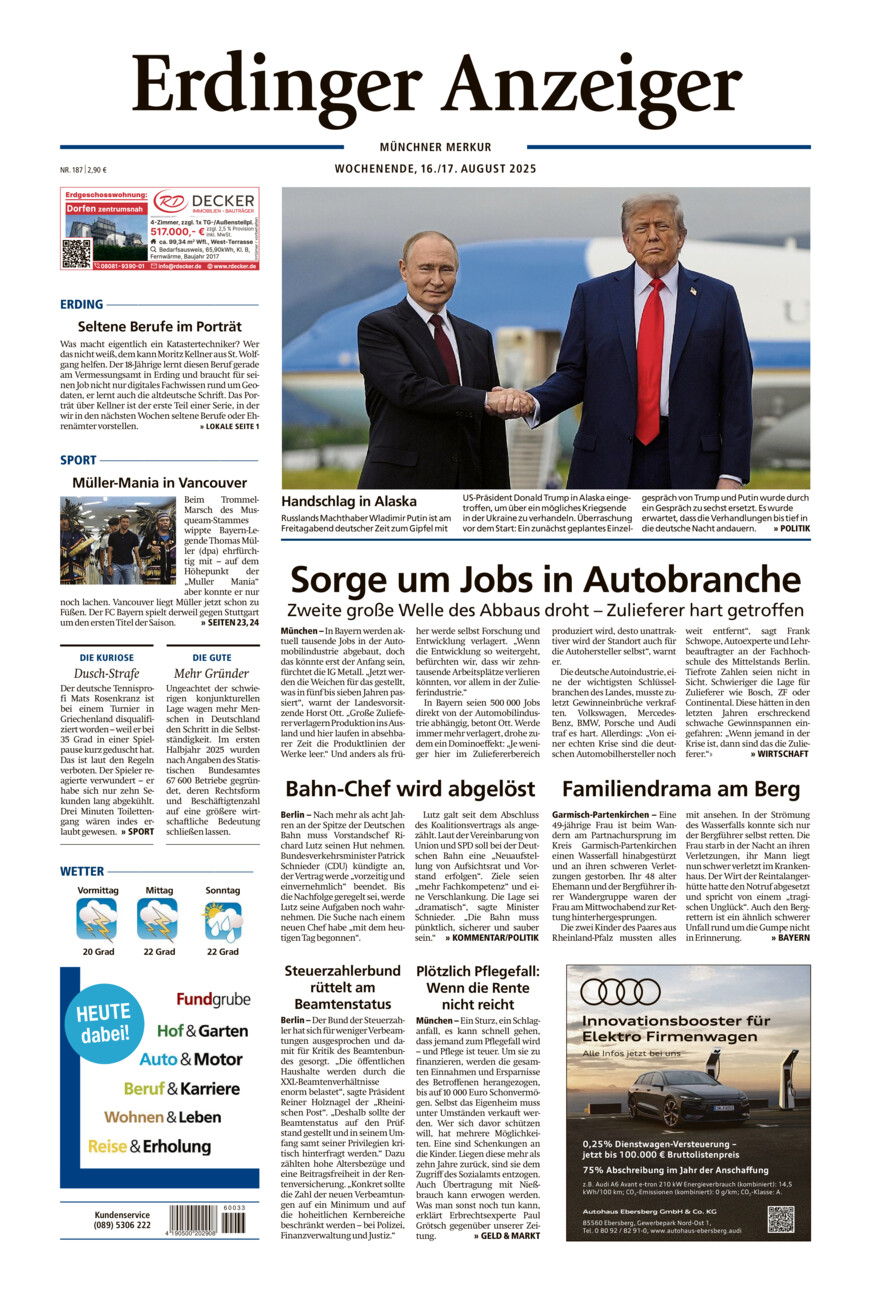 Erdinger Anzeiger vom Samstag, 16.08.2025