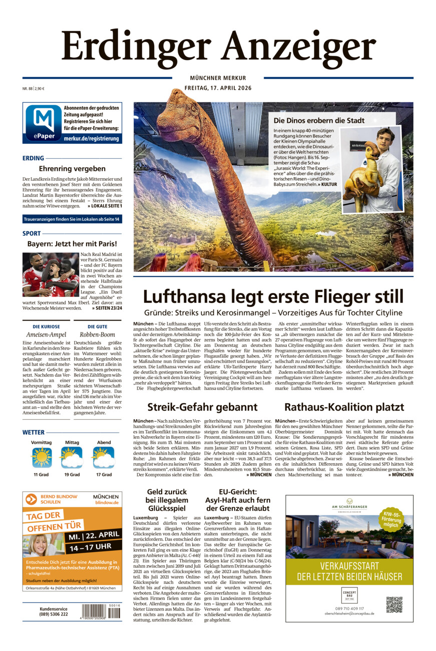 Erdinger Anzeiger vom Freitag, 17.04.2026