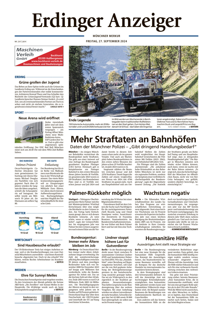 Erdinger Anzeiger vom Freitag, 27.09.2024