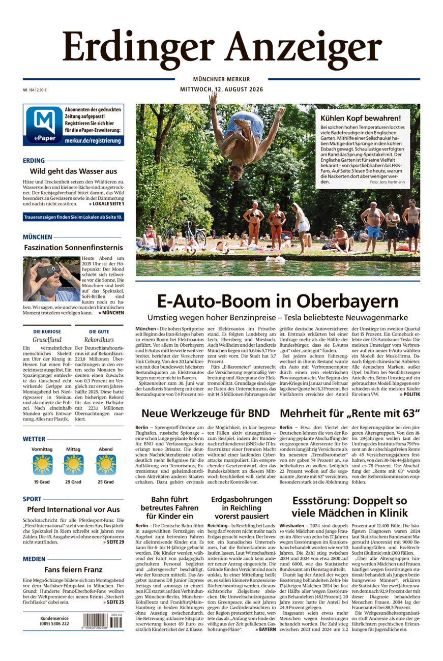 Erdinger Anzeiger vom Mittwoch, 12.08.2026