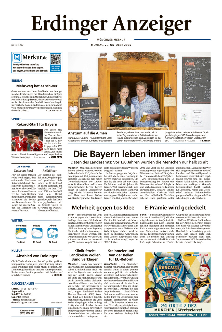 Erdinger Anzeiger vom Montag, 20.10.2025