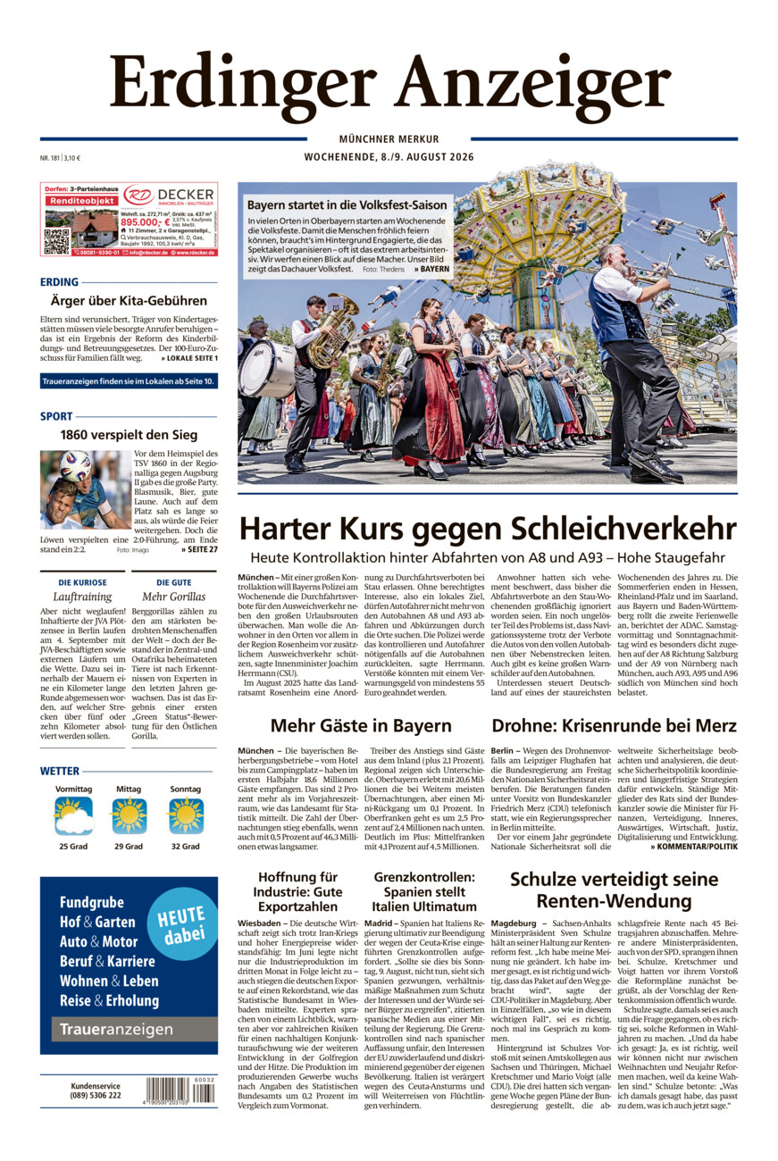 Erdinger Anzeiger vom Samstag, 08.08.2026