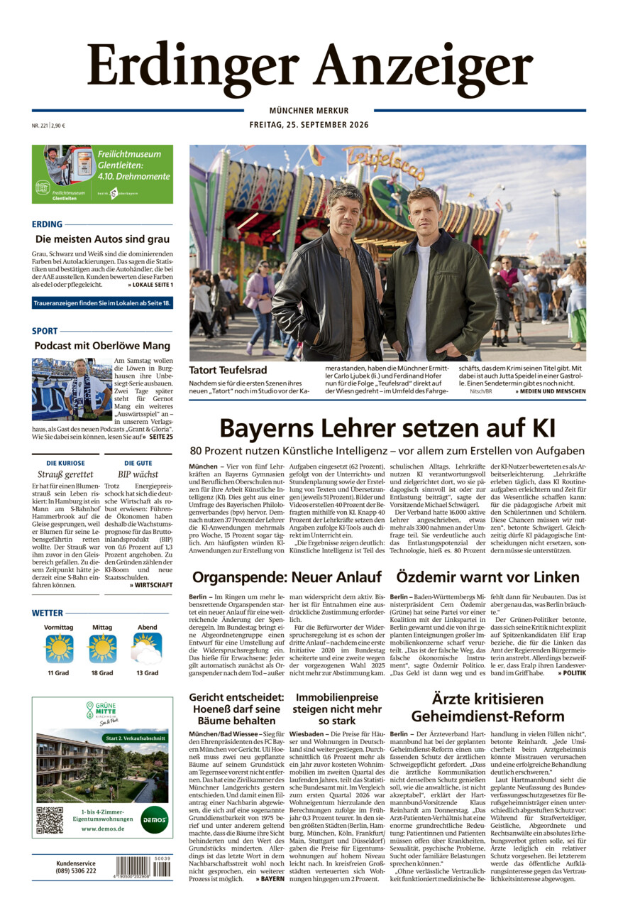 Erdinger Anzeiger vom Freitag, 25.09.2026