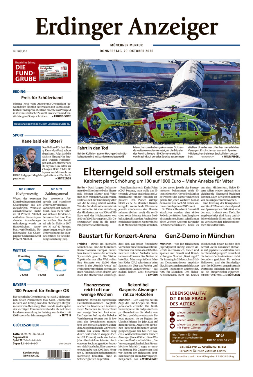 Erdinger Anzeiger vom Donnerstag, 29.10.2026