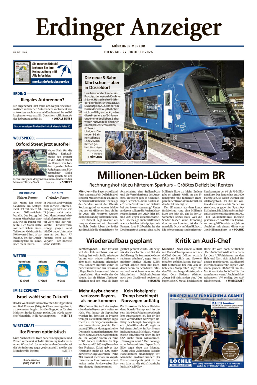Erdinger Anzeiger vom Dienstag, 27.10.2026