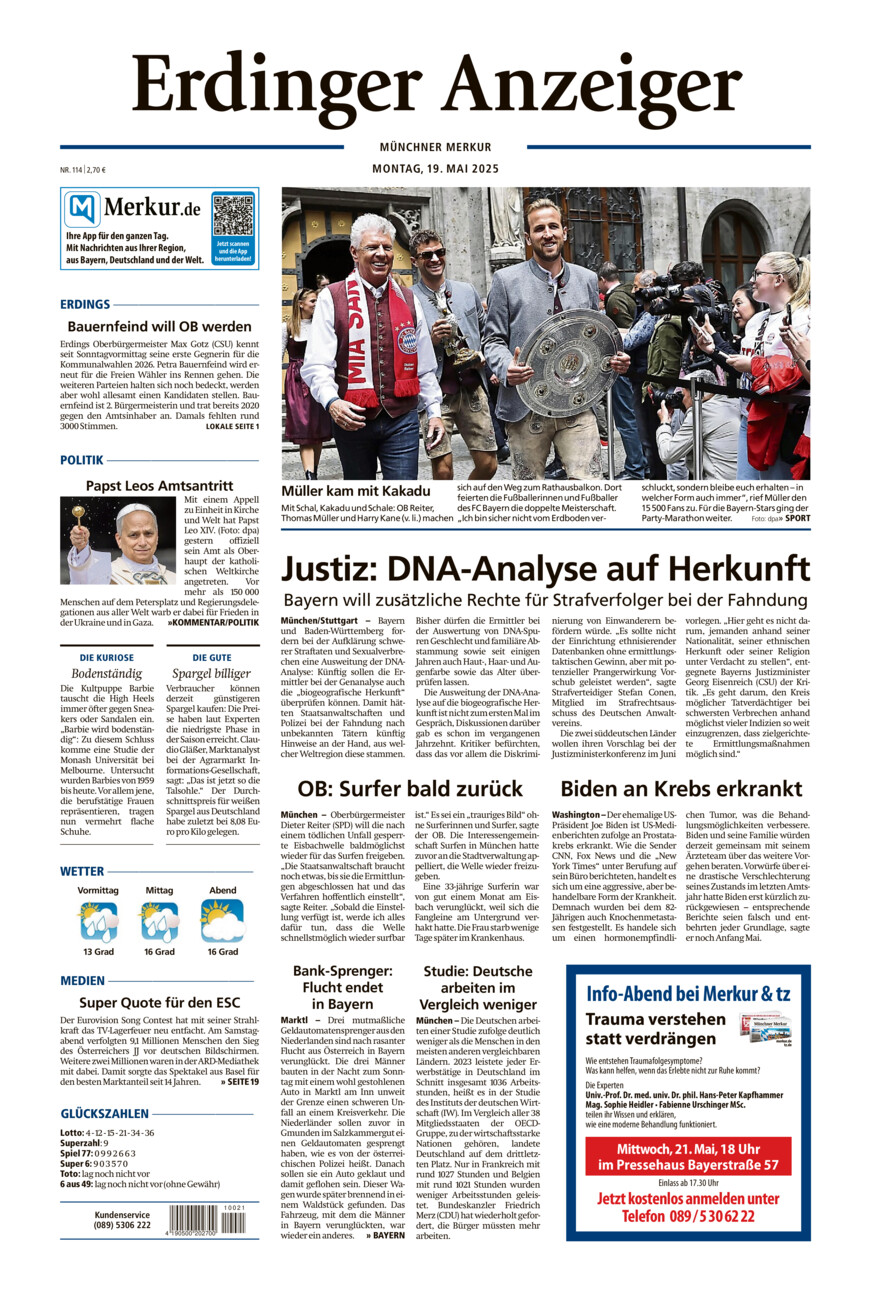 Erdinger Anzeiger vom Montag, 19.05.2025