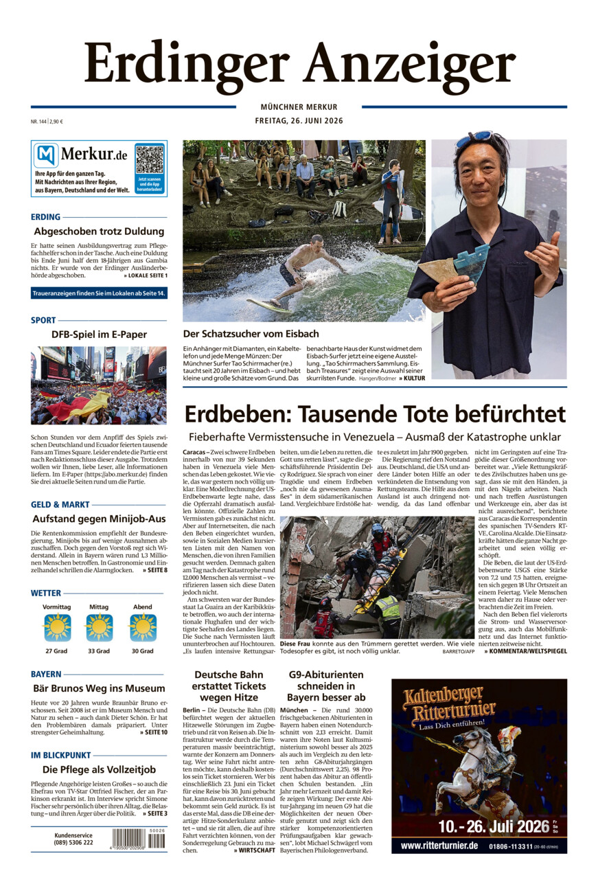 Erdinger Anzeiger vom Freitag, 26.06.2026