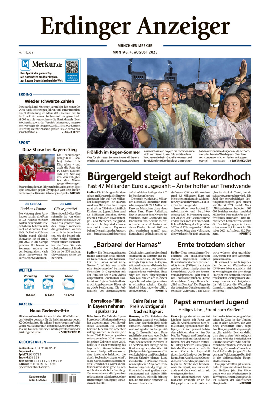 Erdinger Anzeiger vom Montag, 04.08.2025