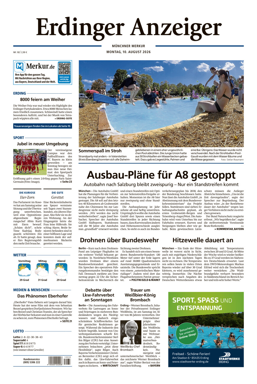 Erdinger Anzeiger vom Montag, 10.08.2026