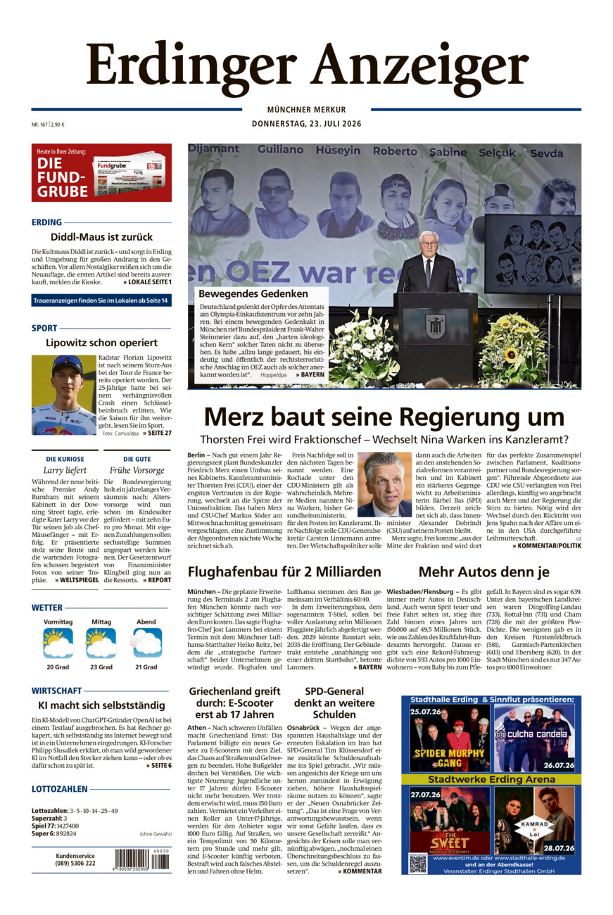 Erdinger Anzeiger vom Donnerstag, 23.07.2026