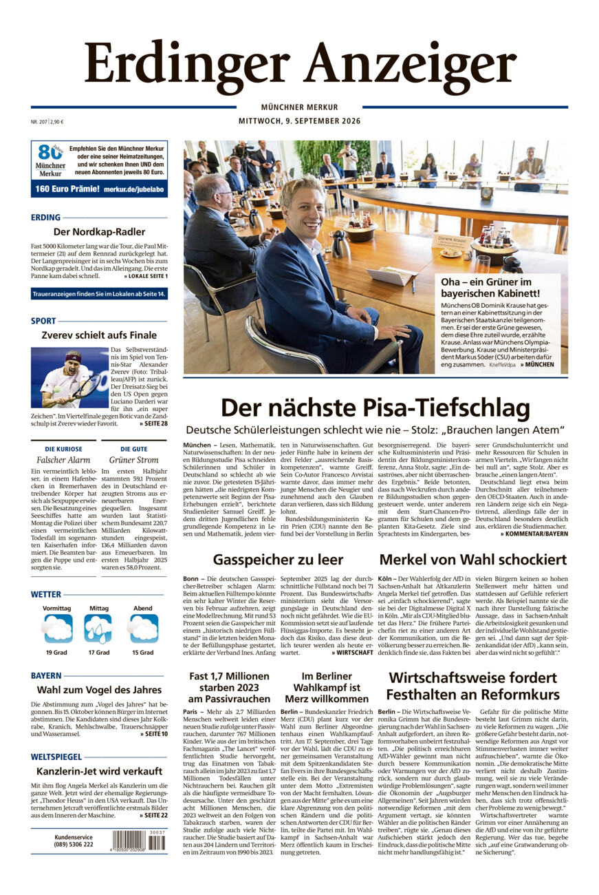 Erdinger Anzeiger vom Mittwoch, 09.09.2026