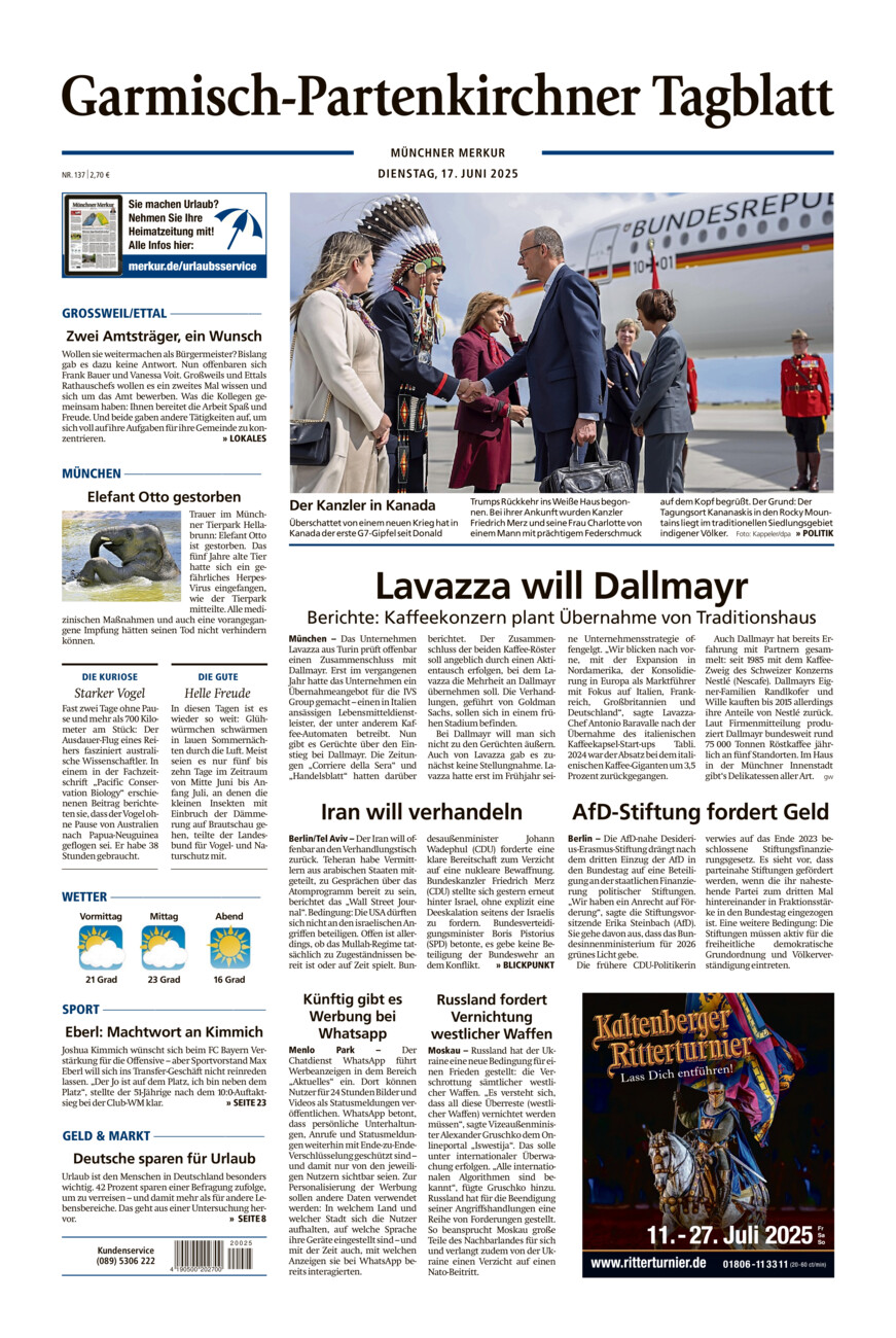Garmisch-Partenkirchner Tagblatt vom Dienstag, 17.06.2025