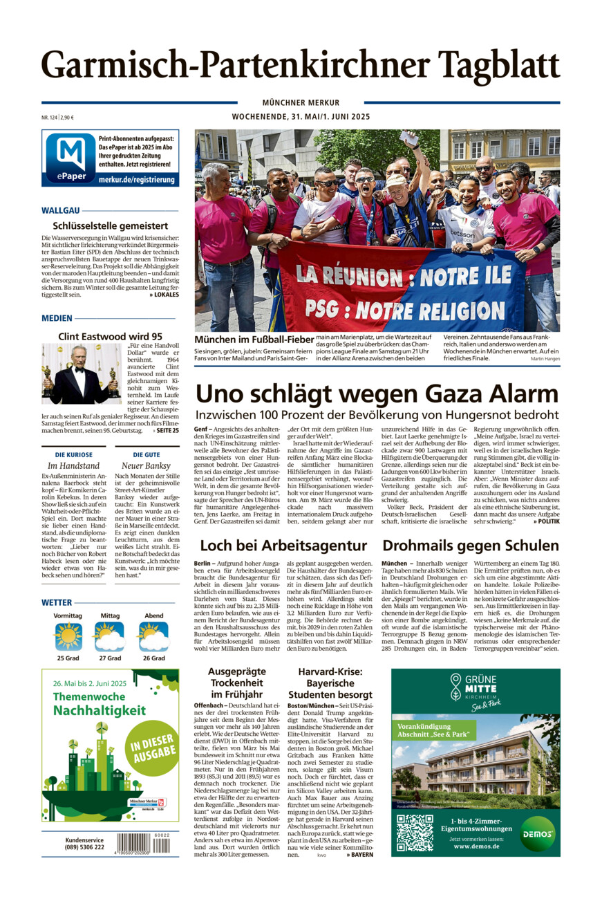 Garmisch-Partenkirchner Tagblatt vom Samstag, 31.05.2025