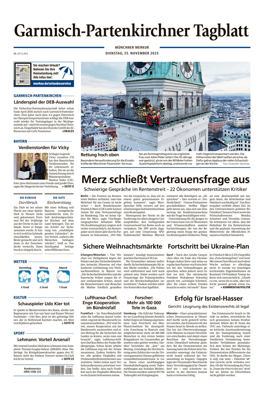 Garmisch-Partenkirchner Tagblatt vom Dienstag, 25.11.2025