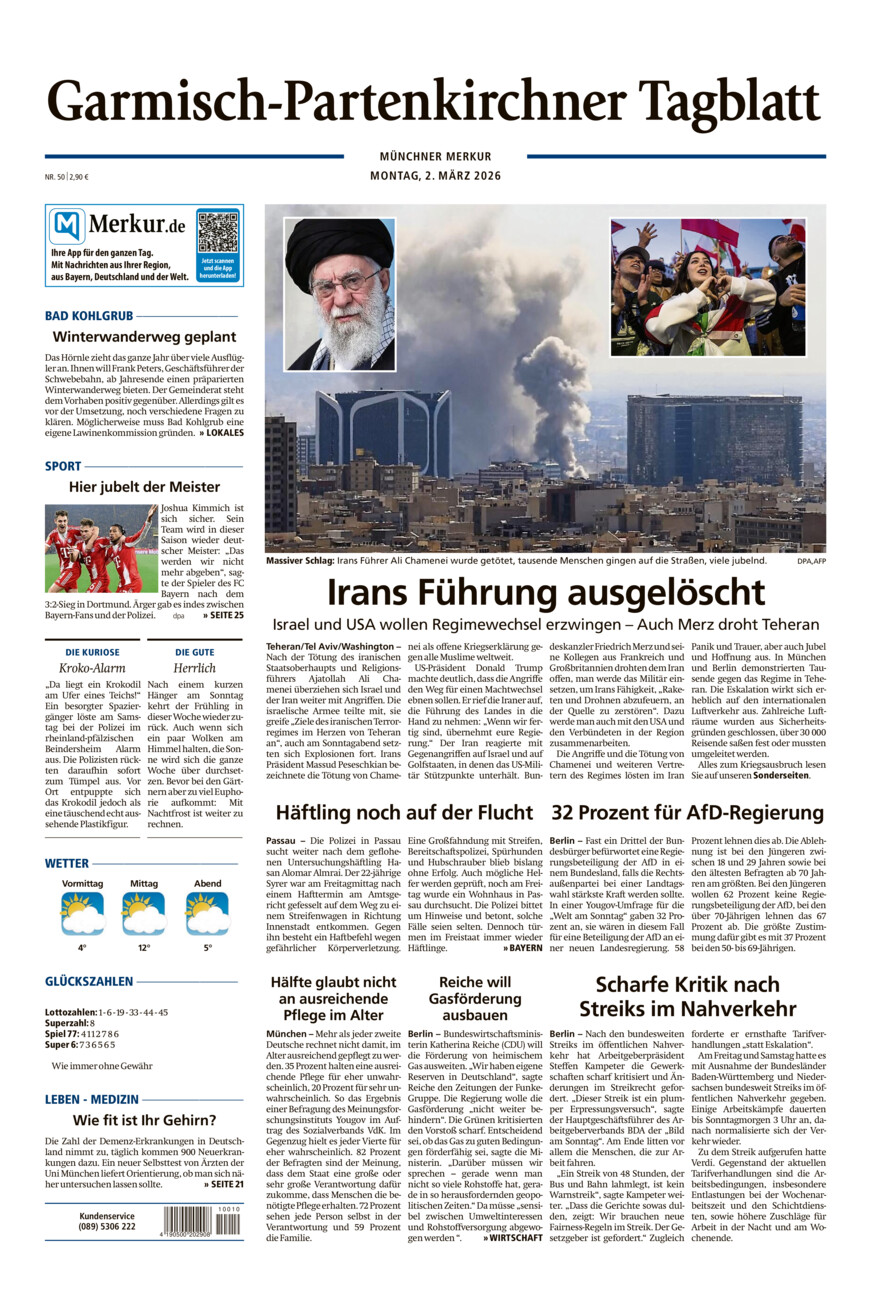 Garmisch-Partenkirchner Tagblatt vom Montag, 02.03.2026