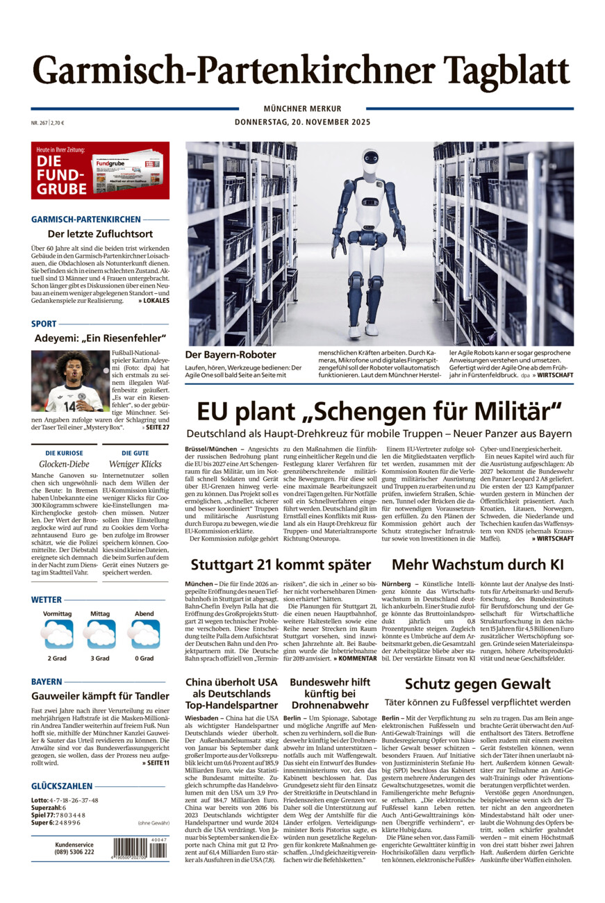 Garmisch-Partenkirchner Tagblatt vom Donnerstag, 20.11.2025