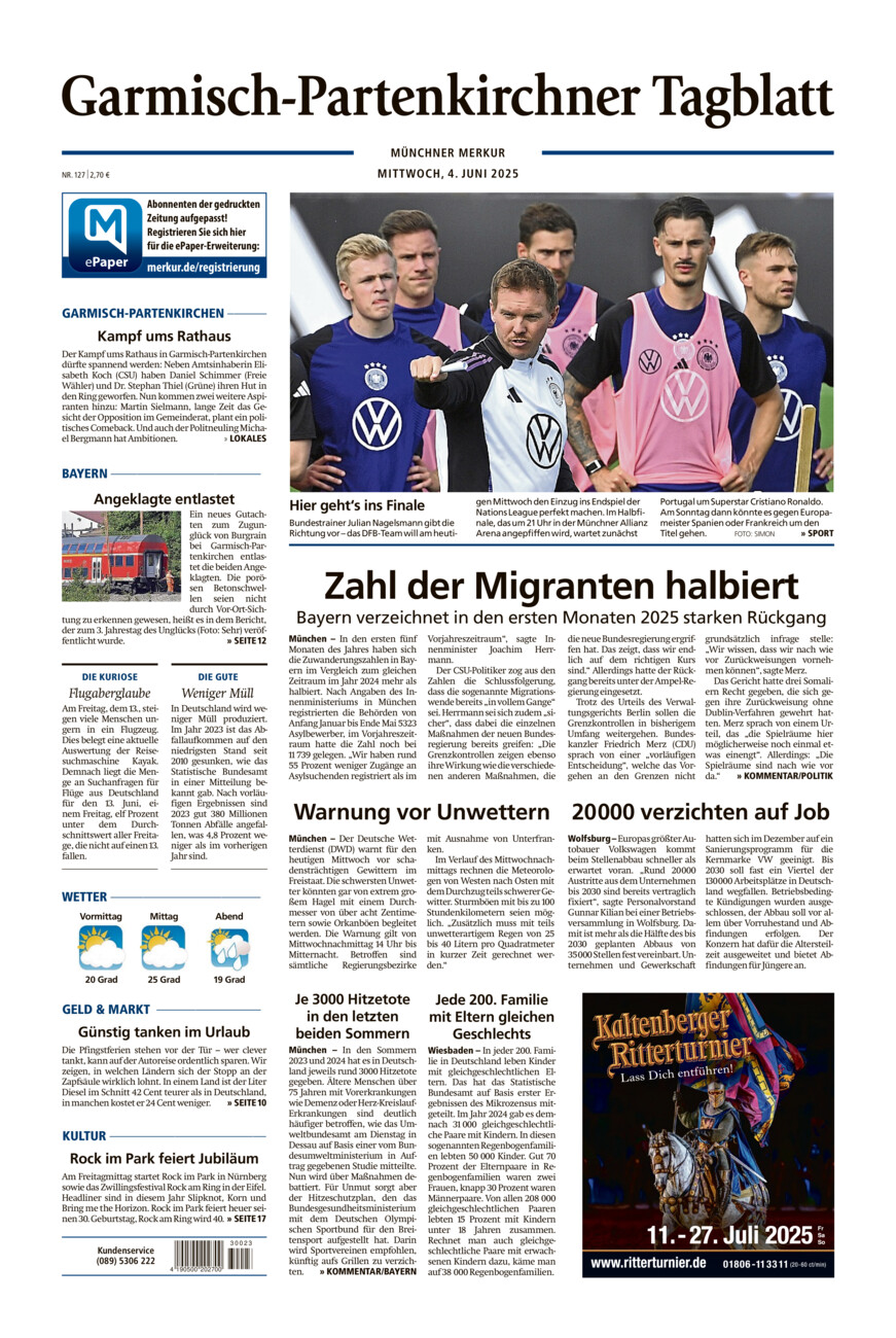 Garmisch-Partenkirchner Tagblatt vom Mittwoch, 04.06.2025