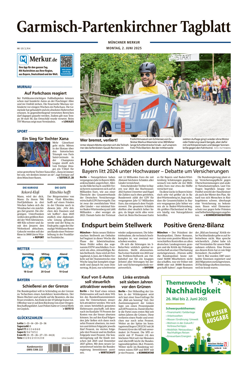 Garmisch-Partenkirchner Tagblatt vom Montag, 02.06.2025